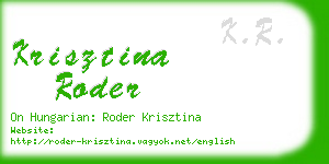 krisztina roder business card